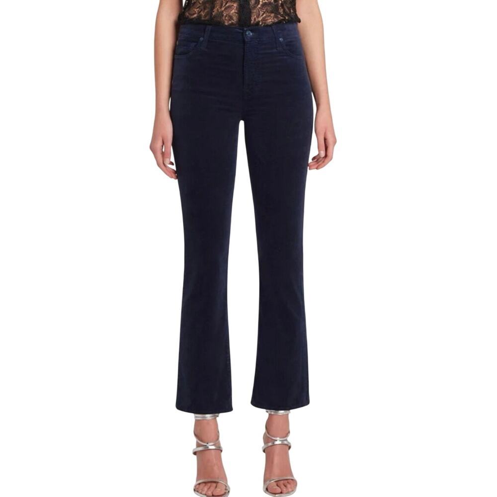 7 FOR ALL MANKIND Velvet High Waist Skim Kick Ink Midnight Blue Pants Fairy - 26